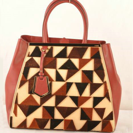 F2552L Fendi 2Jours scamosciata & Ferrari Leather Tote Bag F2552L Vino